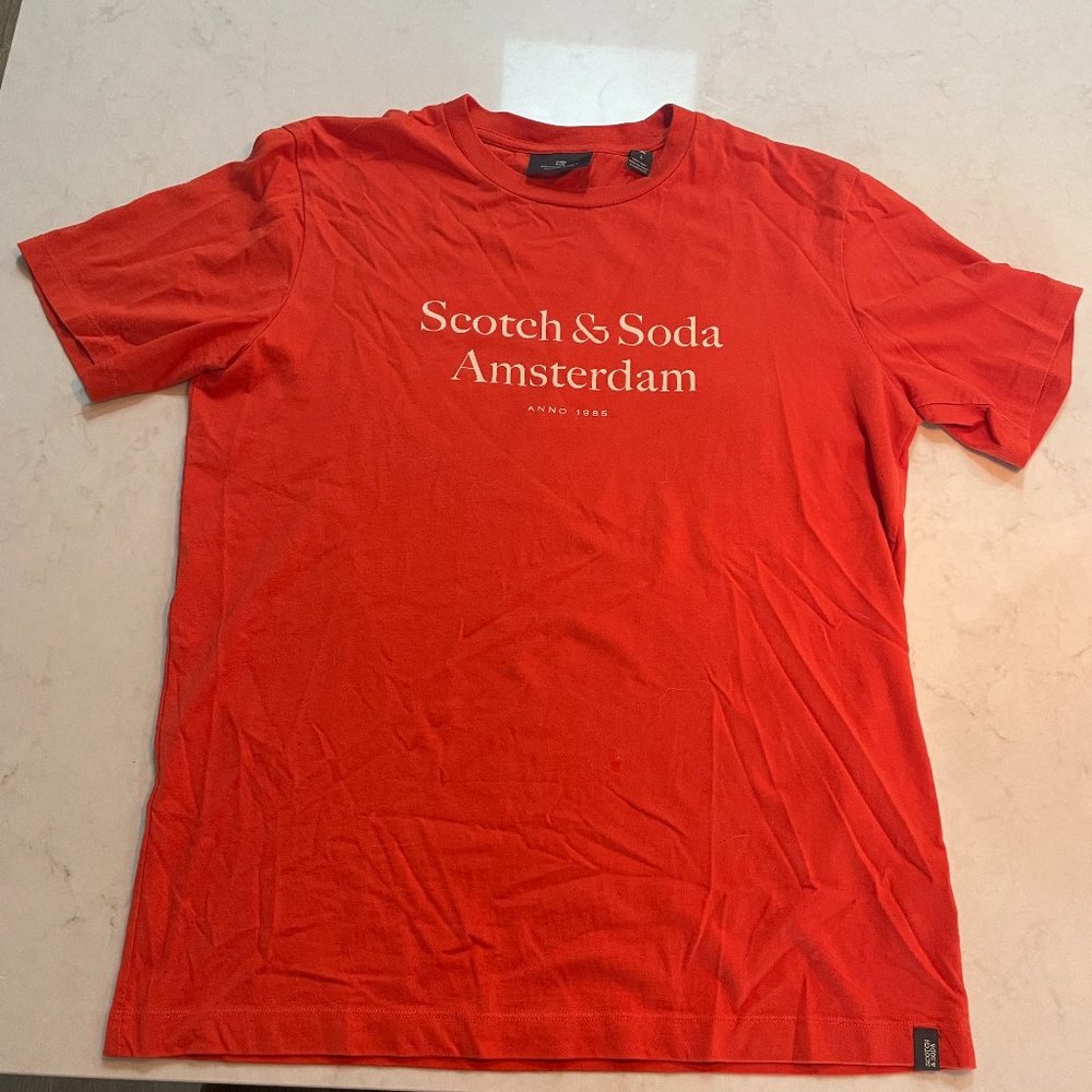 Scotch & Soda Orange T-shirt Men's Size Large